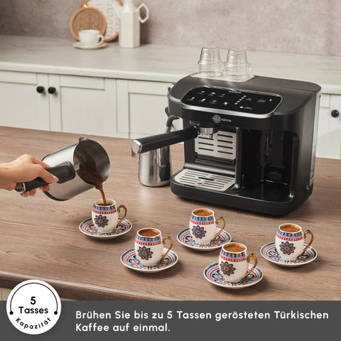 Karaca Hatır Perfetto Espresso und Türkischer Kaffee Maschine INOX