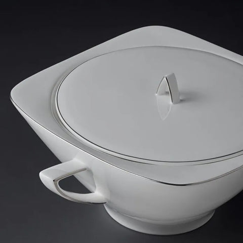 Jumbo Wind Platin 64-teiliges Tafelservice für 12 Personen – Quadratisch