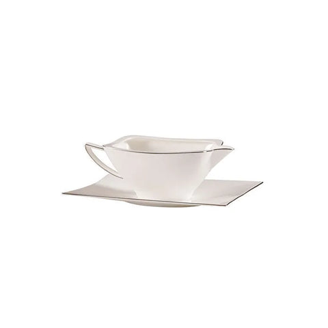 Jumbo Wind Platin 64-teiliges Tafelservice für 12 Personen – Quadratisch