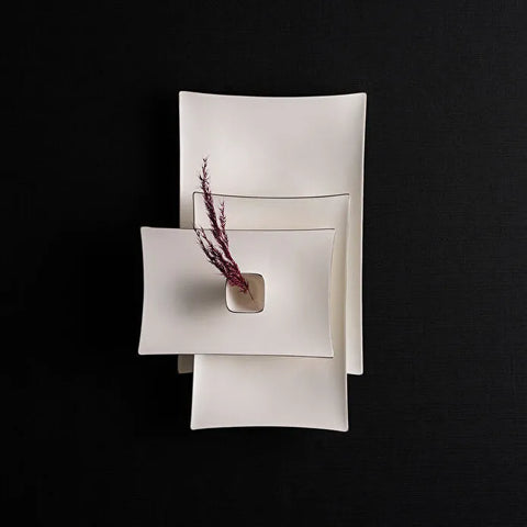 Jumbo Wind Platin 64-teiliges Tafelservice für 12 Personen – Quadratisch