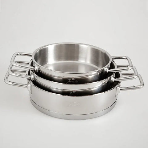 Jumbo Assos 6-teiliges Eierpfannenset aus Midi-Stahl mit Doppelgriff