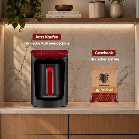 Karaca Hatır Kaffeemaschine mit Röstfunktion Rot, 535W