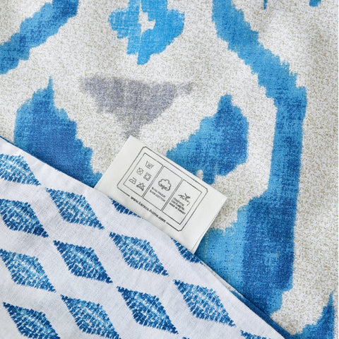 Karaca Neos Bettbezug-Set aus 100 % türkischer Baumwolle, Doppelbett, Blau