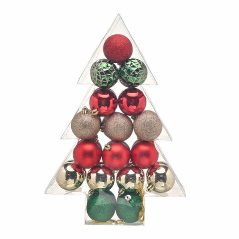 Karaca Home Red Gold 34-teiliges Baumschmuck-Set