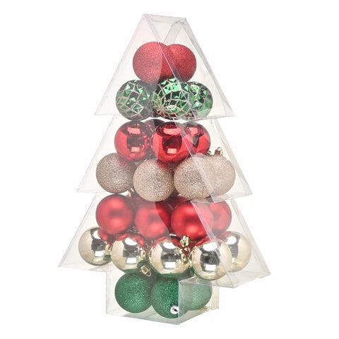 Karaca Home Red Gold 34-teiliges Baumschmuck-Set