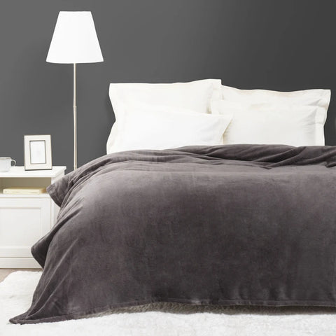 Karaca Home Fiona Welsoft-Decke Grau Doppelbett