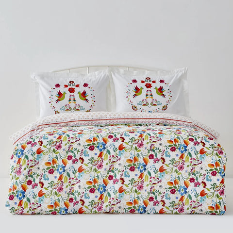 Karaca Parlin Bettbezug-Set aus 100 % türkischer Baumwolle, Einzelbett, Fuchsia
