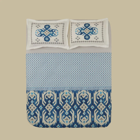 Karaca Neos Bettbezug-Set aus 100 % türkischer Baumwolle, Einzelbett, Blau