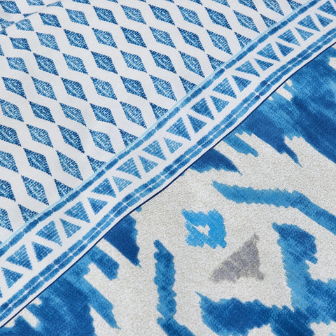 Karaca Neos Bettbezug-Set aus 100 % türkischer Baumwolle, Einzelbett, Blau