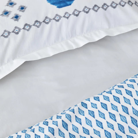 Karaca Neos Bettbezug-Set aus 100 % türkischer Baumwolle, Einzelbett, Blau