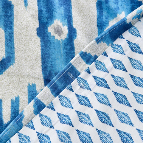 Karaca Neos Bettbezug-Set aus 100 % türkischer Baumwolle, Einzelbett, Blau