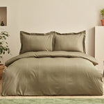 Karaca Home Uniq 100% Cotton Satin Duvet Cover Set, Single, Khaki