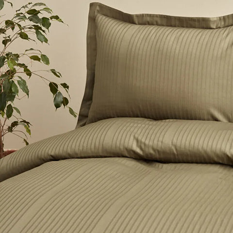 Karaca Home Uniq 100% Cotton Satin Duvet Cover Set, Single, Khaki