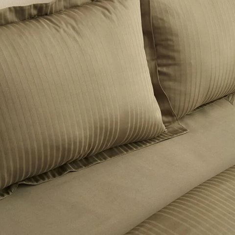 Karaca Home Uniq 100% Cotton Satin Duvet Cover Set, Single, Khaki