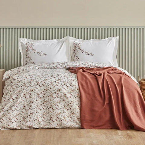 Karaca Mizu 100% Cotton Duvet Cover Set with Bedspread, Double, Multi