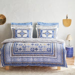 Karaca Home Alfama Bettwäsche-Set Doppel Blau aus 100 % Baumwolle