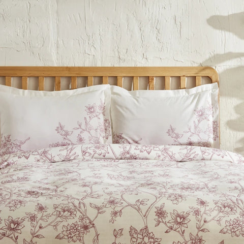 Karaca Home Reese 100% Baumwolle Doppelbett Bettwäsche Set Puder