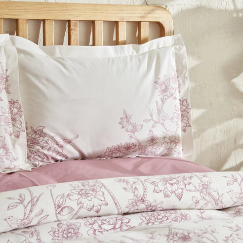 Karaca Home Reese 100% Baumwolle Doppelbett Bettwäsche Set Puder