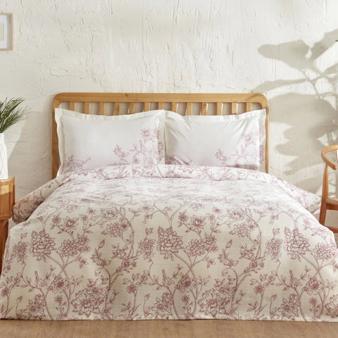 Karaca Home Reese 100% Baumwolle Doppelbett Bettwäsche Set Puder