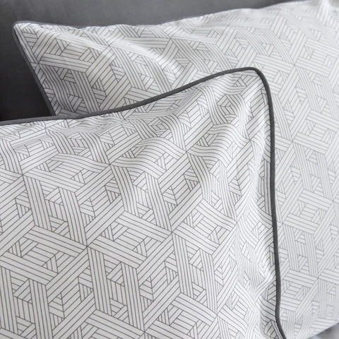 Karaca Home Ferne 100 % Baumwolle Doppelbettwäsche-Set Grau