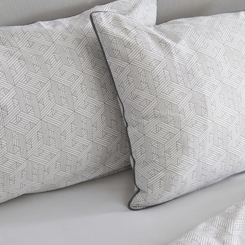 Karaca Home Ferne 100% Cotton Double Duvet Cover Set Grey
 