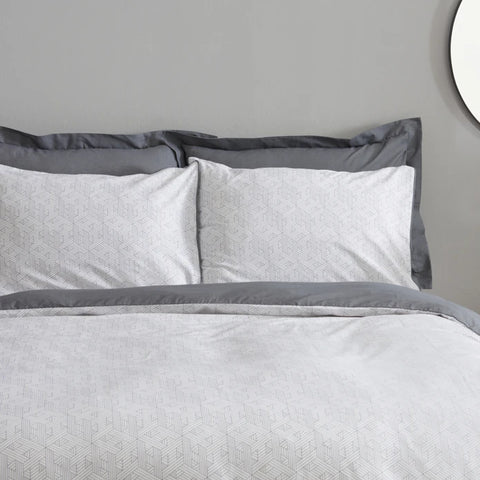 Karaca Home Ferne 100% Cotton Double Duvet Cover Set Grey
 