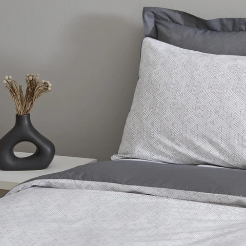 Karaca Home Ferne 100% Cotton Double Duvet Cover Set Grey
 