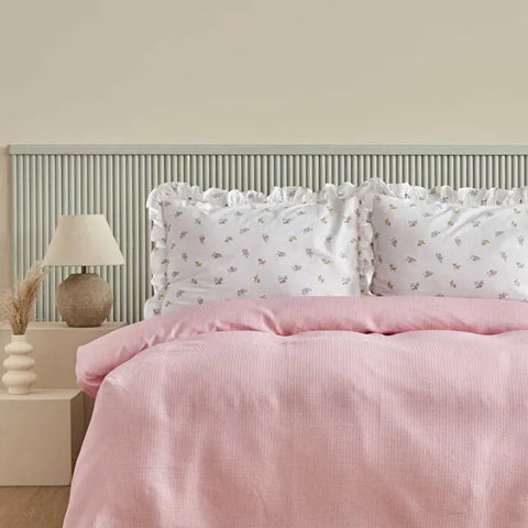 Karaca Lidya 100% Cotton Bedding Set, Double, Pink