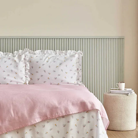 Karaca Lidya %100 Pamuk Çift Kişilik Yatak Örtüsü Seti, Pembe