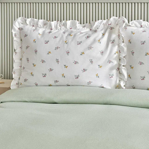 Karaca Lidya Bettwäsche-Set aus 100 % Baumwolle, Doppelbett, Grün