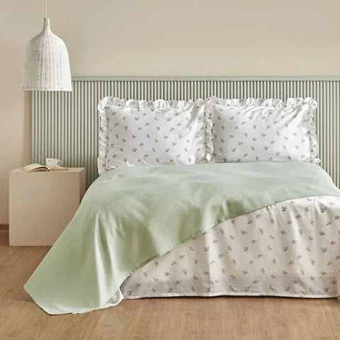 Karaca Lidya 100% Cotton Bedding Set, Single, Green