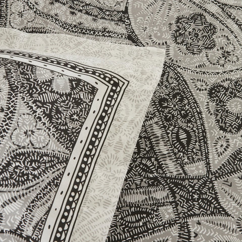 Karaca Santi Bettbezug-Set aus 100 % türkischer Baumwolle, Einzelbett, Schwarz