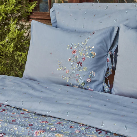 Karaca Ansey Bettbezug-Set aus 100 % türkischer Baumwolle, Doppelbett, Blau