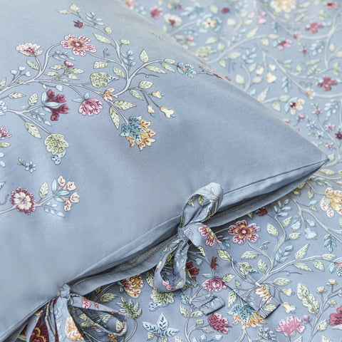Karaca Ansey Bettbezug-Set aus 100 % türkischer Baumwolle, Doppelbett, Blau