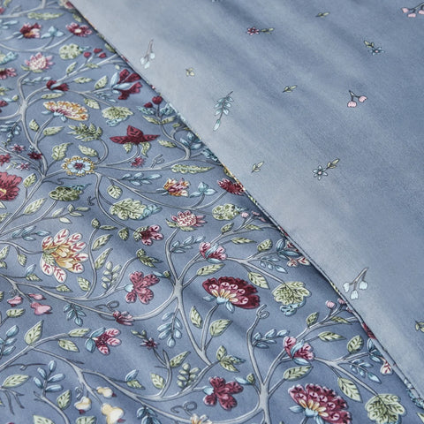 Karaca Ansey Bettbezug-Set aus 100 % türkischer Baumwolle, Doppelbett, Blau