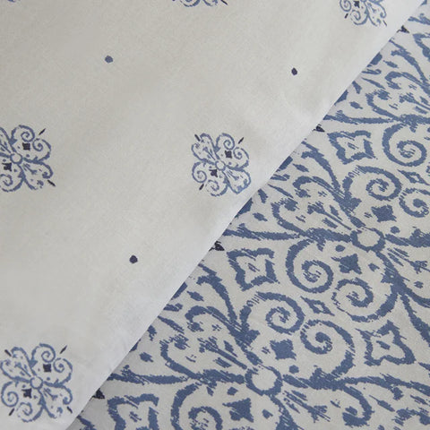 Karaca Marino 100% Turkish Cotton Duvet Cover Set, Double, Blue