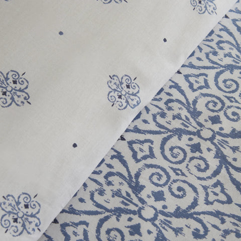Karaca Marino Bettbezug-Set aus 100 % türkischer Baumwolle, Einzelbett, Blau