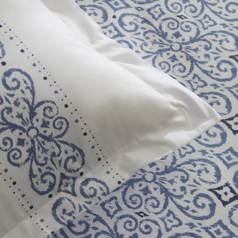 Karaca Marino Bettbezug-Set aus 100 % türkischer Baumwolle, Einzelbett, Blau