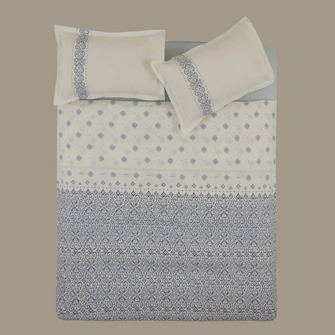 Karaca Marino Bettbezug-Set aus 100 % türkischer Baumwolle, Einzelbett, Blau