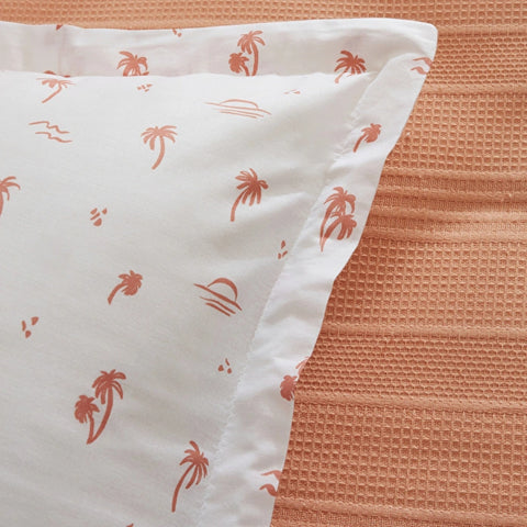 Karaca Home Joy Beach 100% Cotton Double Bed Cover Set, Salmon