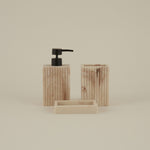 Karaca Home Pietra 3-teiliges Badezimmer-Accessoire-Set Weiß 