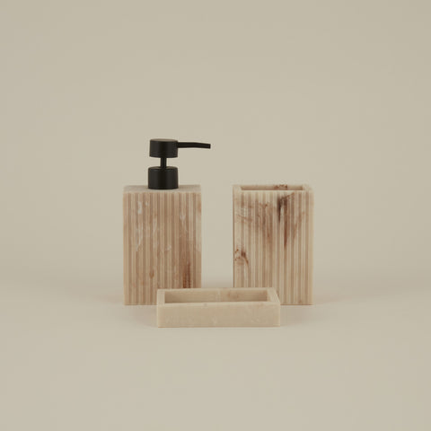 Karaca Home Pietra 3-teiliges Badezimmer-Accessoire-Set Weiß&nbsp;