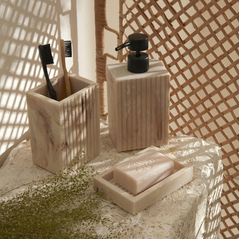 Karaca Home Pietra 3-teiliges Badezimmer-Accessoire-Set Weiß&nbsp;
