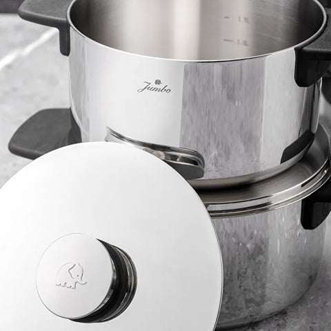 Jumbo Infinity 3PLY 8-teiliges Edelstahl-Kochgeschirrset mit Induktionsboden