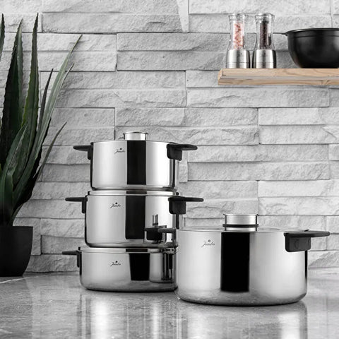 Jumbo Infinity 3PLY 8-teiliges Edelstahl-Kochgeschirrset mit Induktionsboden