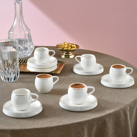 Karaca Streamline Sunset 6-teiliges Kaffeetassen-Set für 6 Personen, 1