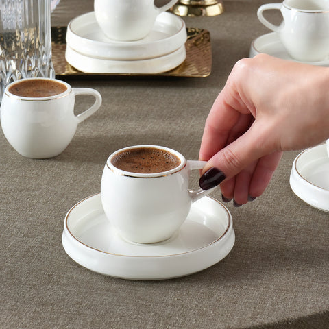 Karaca Streamline Sunset 6-teiliges Kaffeetassen-Set für 6 Personen, 100 ml