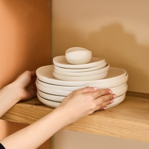 Karaca Bone China Olla 28-Piece Serveware Set for 6 People, White