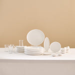 Karaca Bone China Olla 28-Piece Serveware Set for 6 People, White
