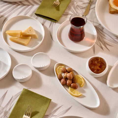 Karaca Bone China Olla 28-Piece Serveware Set for 6 People, White